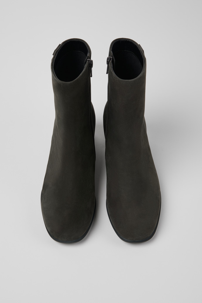 Overhead view of Katie Gray nubuck ankle boots