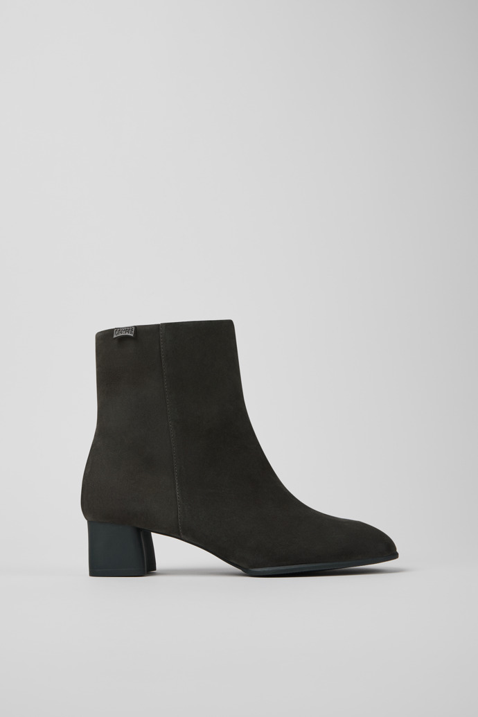 Side view of Katie Gray nubuck ankle boots