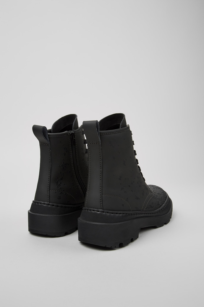 Brutus Trek Botas de piel gris y negra para mujer