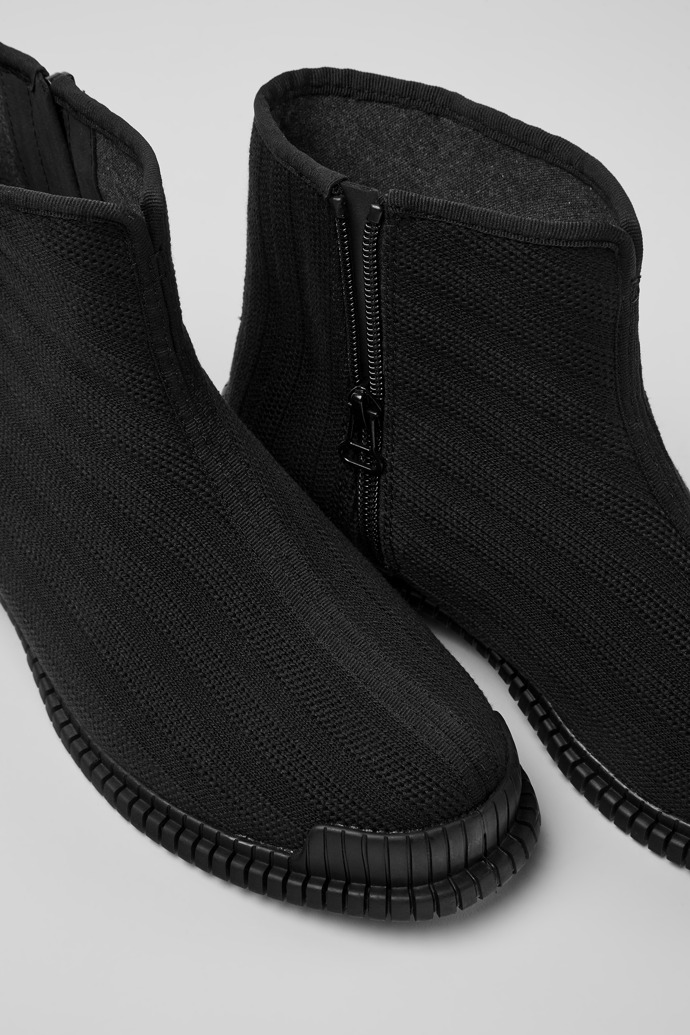 Close-up view of Pix TENCEL® Black TENCEL™ Lyocell boots for women
