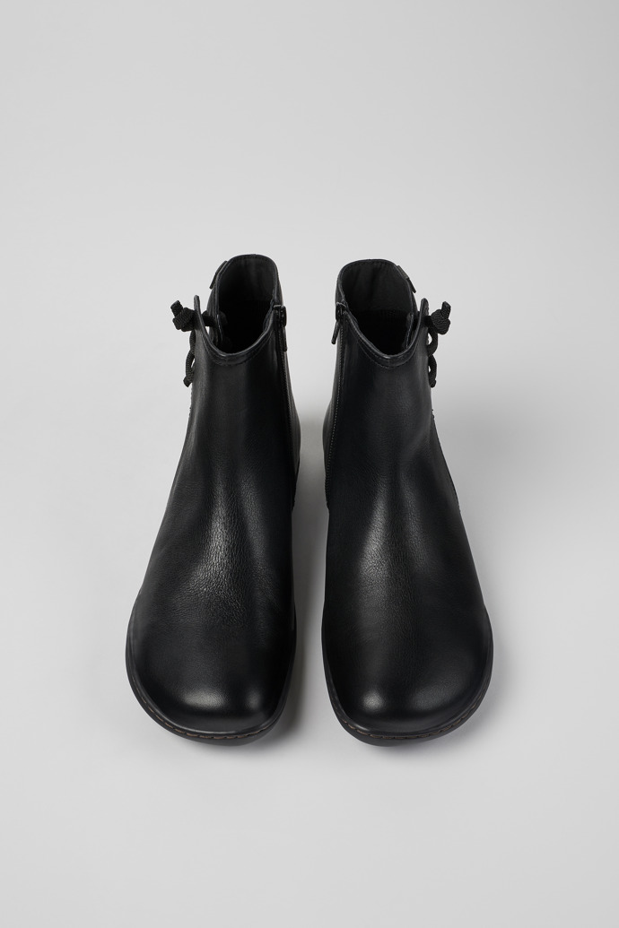 Overhead view of Peu Black Leather Boots for Women