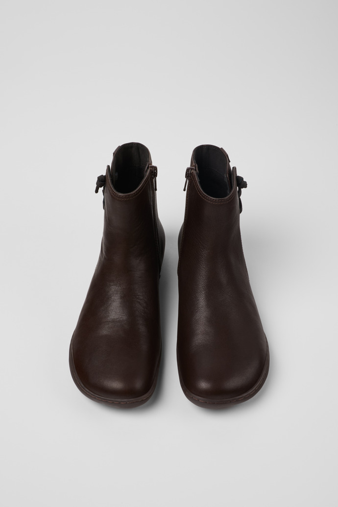 Overhead view of Peu Brown Leather Boots for Women