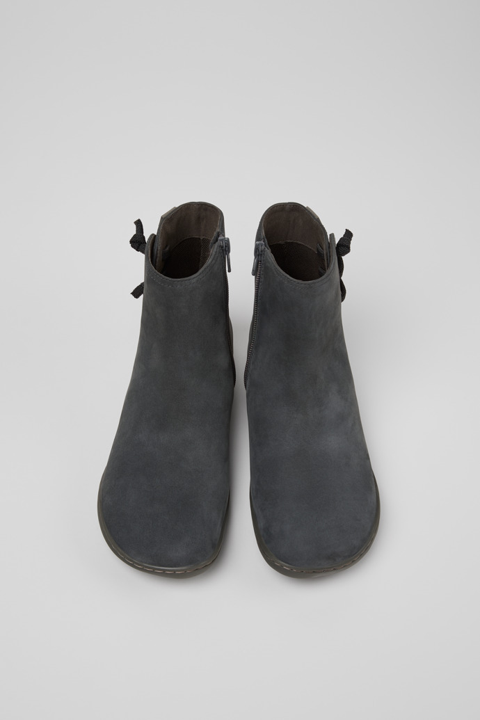 Overhead view of Peu Gray Nubuck Ankle Boots for Women.