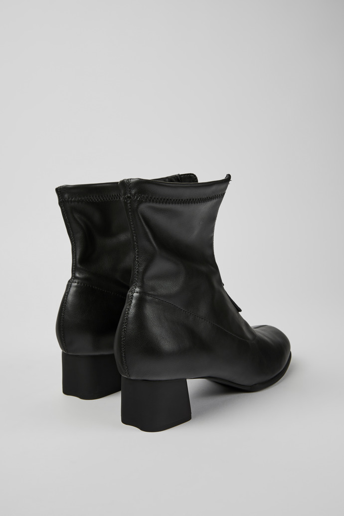 Back view of Katie Black textile ankle boots