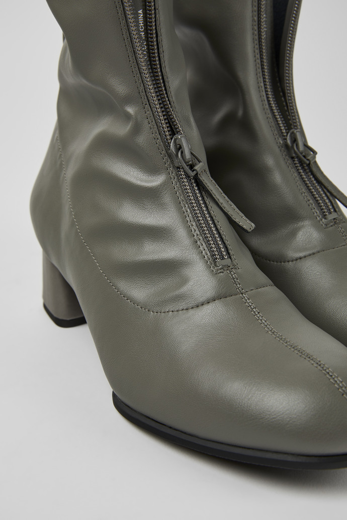 Close-up view of Katie Gray textile ankle boots