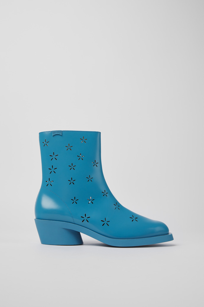 Side view of Bonnie Blue leather boots for women