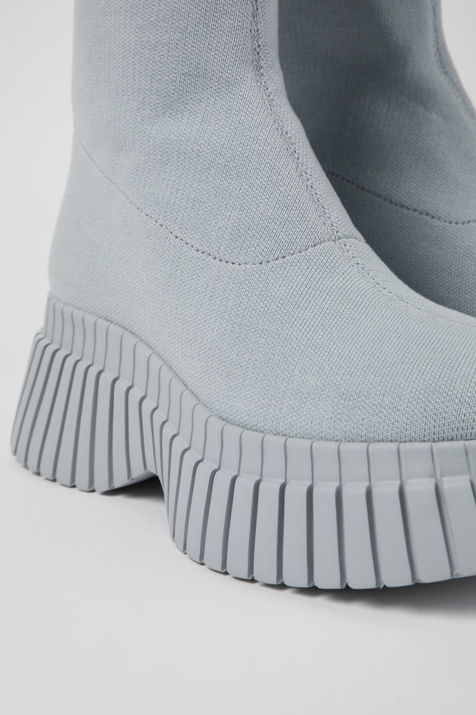 Close-up view of BCN Gray Textile Bootie for Women