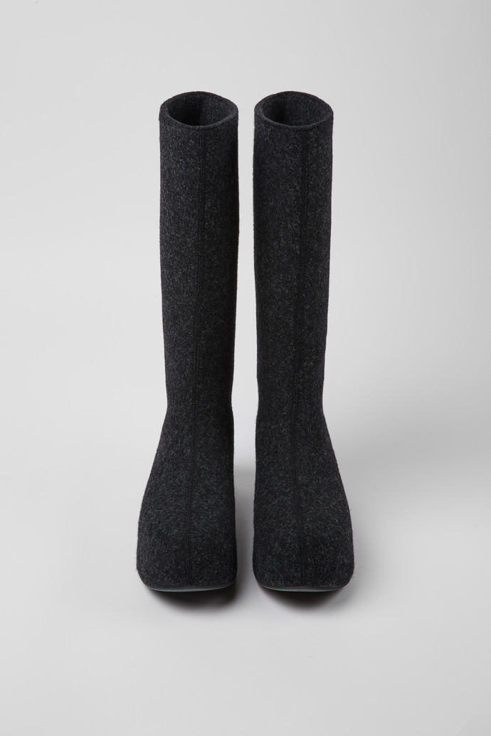 Overhead view of Camper x Ottolinger Dark gray wool high boots for women