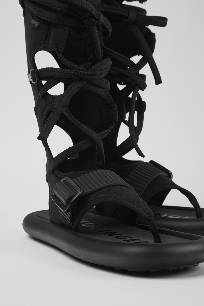 Close-up view of Ottolinger Black sandals for women by Camper x Ottolinger