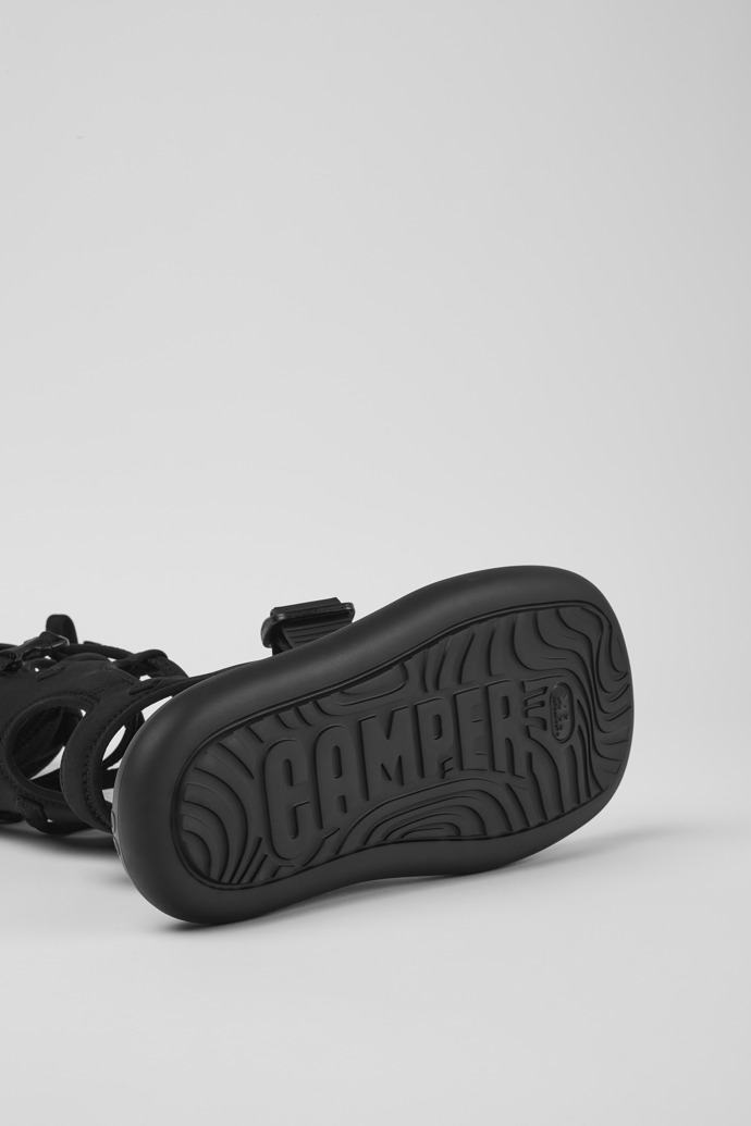 The soles of Ottolinger Black sandals for women by Camper x Ottolinger