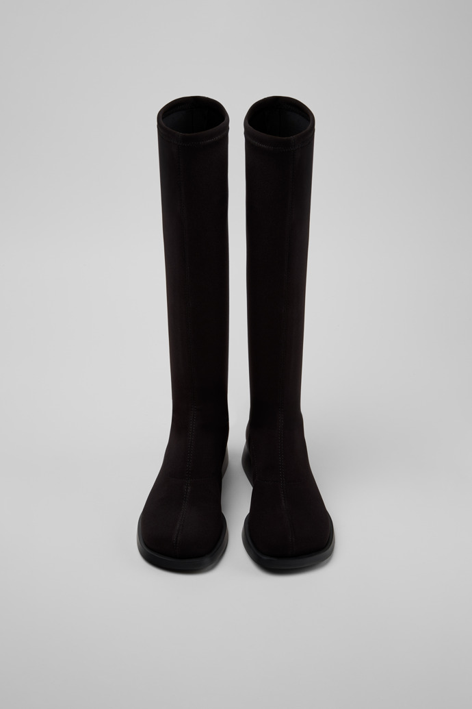 Donna Schwarze hohe Textilstiefel für Damen.