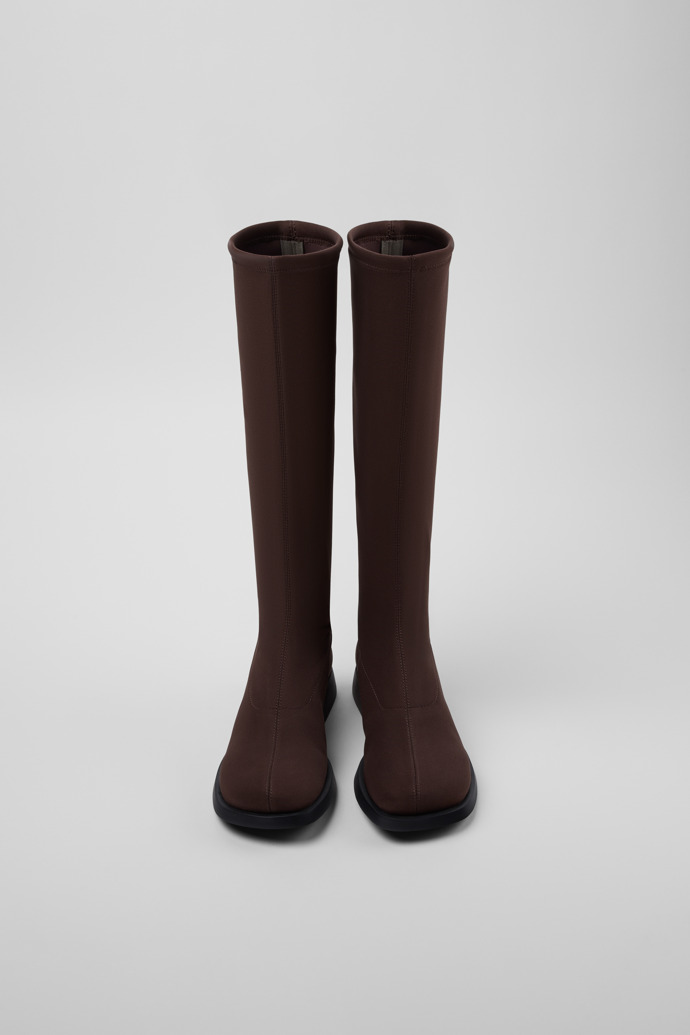 Donna Braune hohe Textilstiefel für Damen.