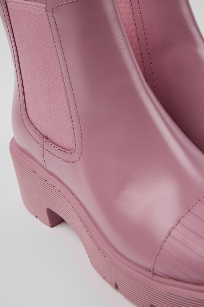 Milah Botas Chelsea em couro cor-de-rosa para mulher