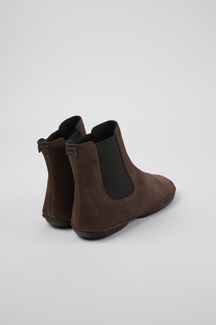 Back view of Right Brown nubuck boots for women