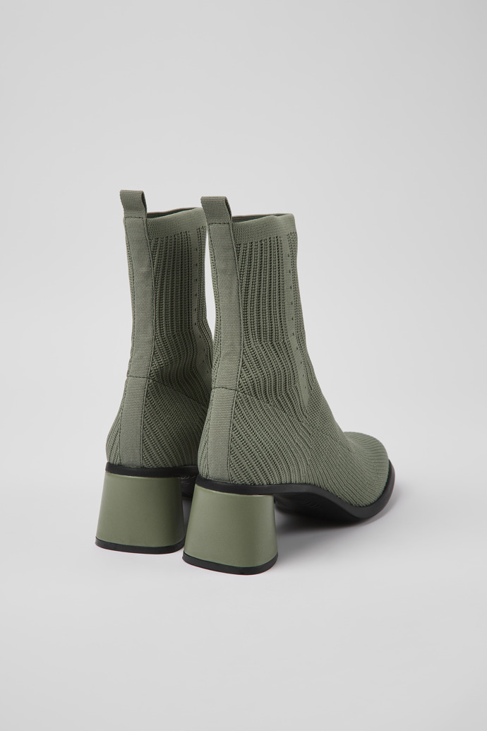 Back view of Kiara Green textile boots for women