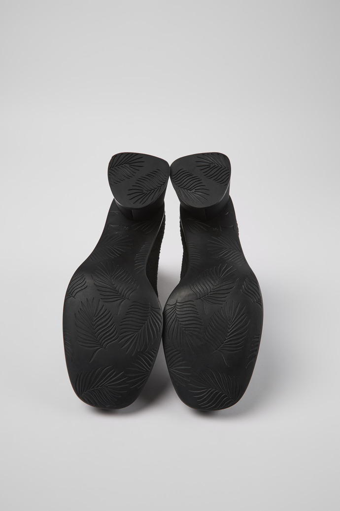 The soles of Kiara Black textile boots for women