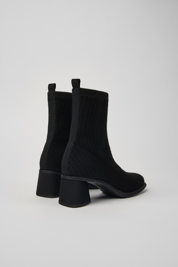 Back view of Kiara Black textile boots for women