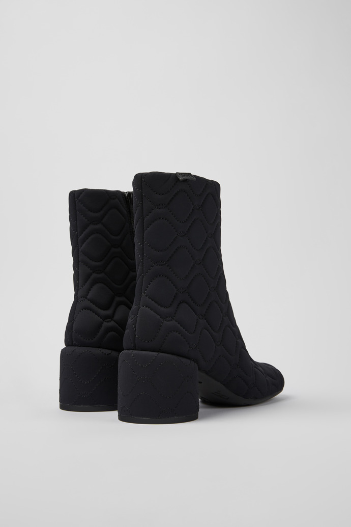 Back view of Niki Black textile boots for women