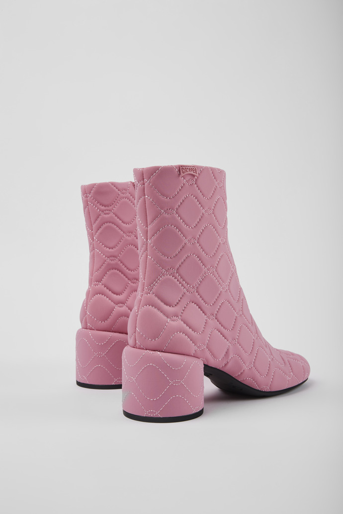 Back view of Niki Pink textile boots for women