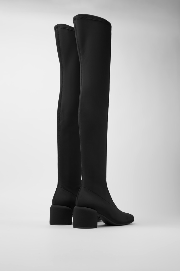 Back view of Niki Black recycled PET knee high boots for women