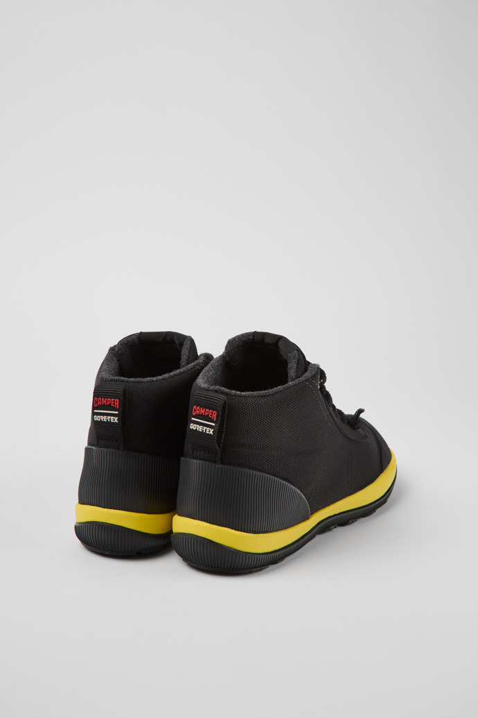Back view of Peu Pista GORE-TEX Black textile ankle boots for women