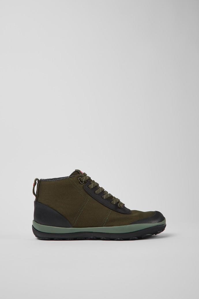 Side view of Peu Pista GORE-TEX Green textile ankle boots for women