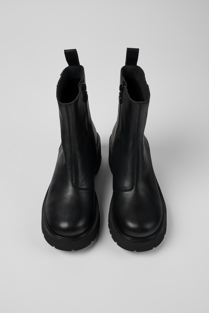 Milah HYDROSHIELD® Μαύρες δερμάτινες γυναικείες μπότες