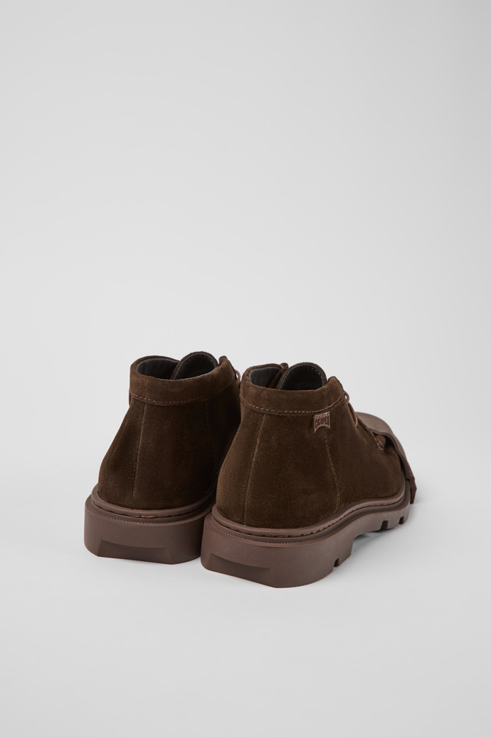 Back view of Junction Brown nubuck shoes for women