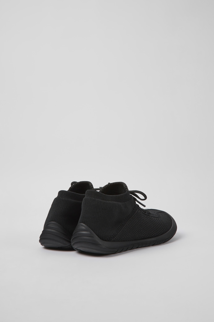 Back view of Path Black textile sneakers for women