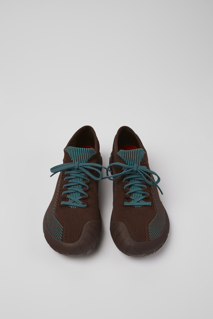 Overhead view of Path Burgundy textile sneakers for women