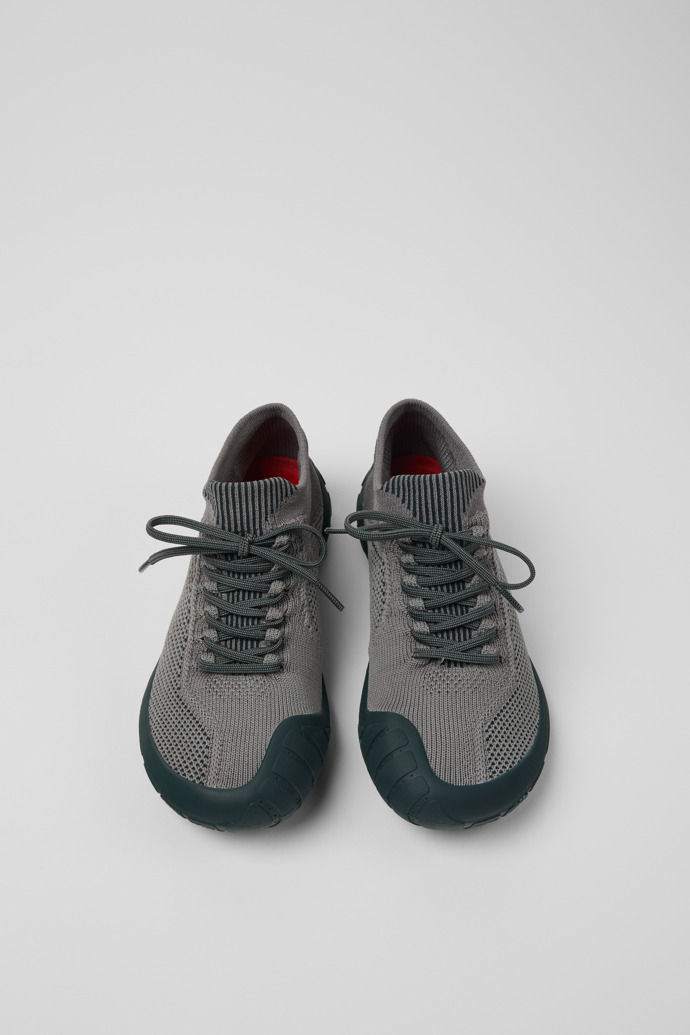 Overhead view of Path Gray textile sneakers for women