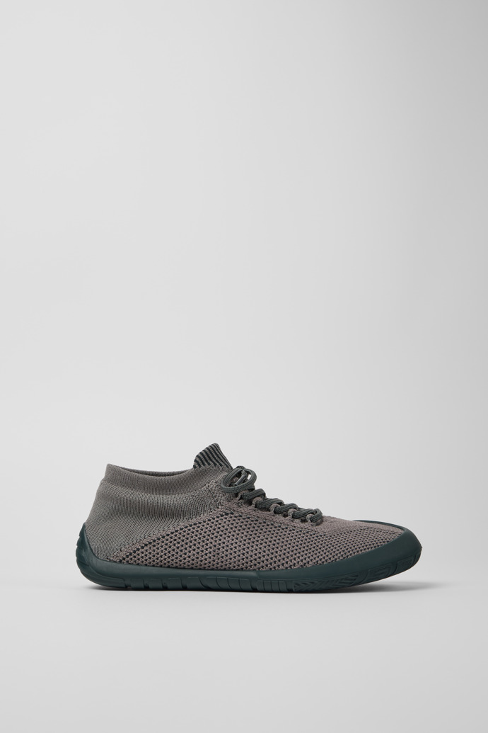 Side view of Path Gray textile sneakers for women