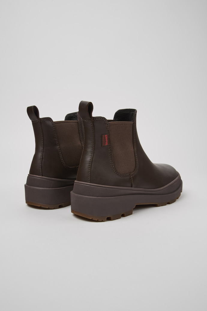 Back view of Brutus Trek HYDROSHIELD® Brown leather ankle boots for women