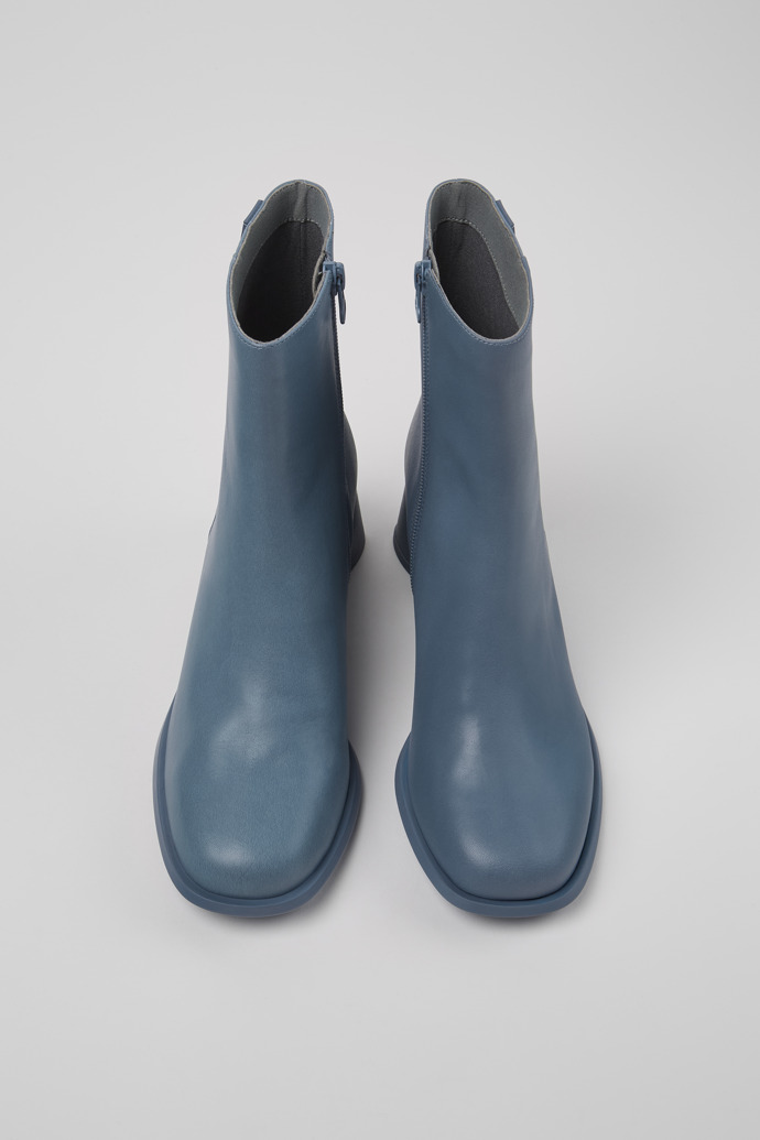 Overhead view of Kiara Gray leather boots for women