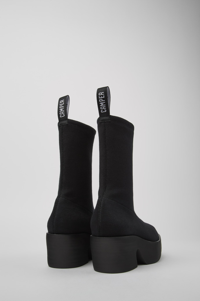 Back view of Billie TENCEL® Black textile boots for women