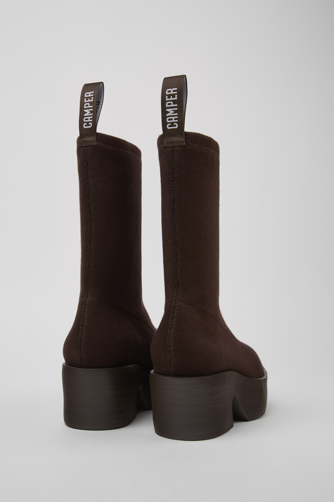 Back view of Billie TENCEL® Brown textile boots for women