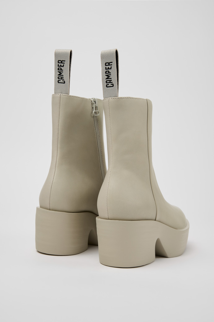 Back view of Billie Gray Leather Mid Boots for Women.
