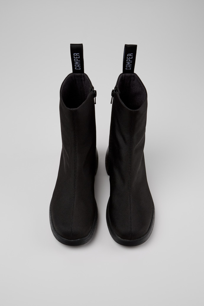 Overhead view of Thelma Black Textile Boots for Women
