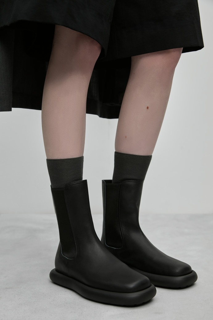 Onda Botas de piel negras para mujer