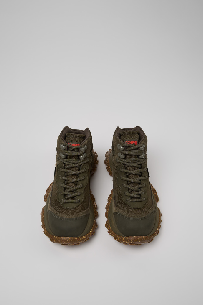Overhead view of Karst Trek - GORE-TEX Green Textile and Nubuck Ankle Boots for Women.