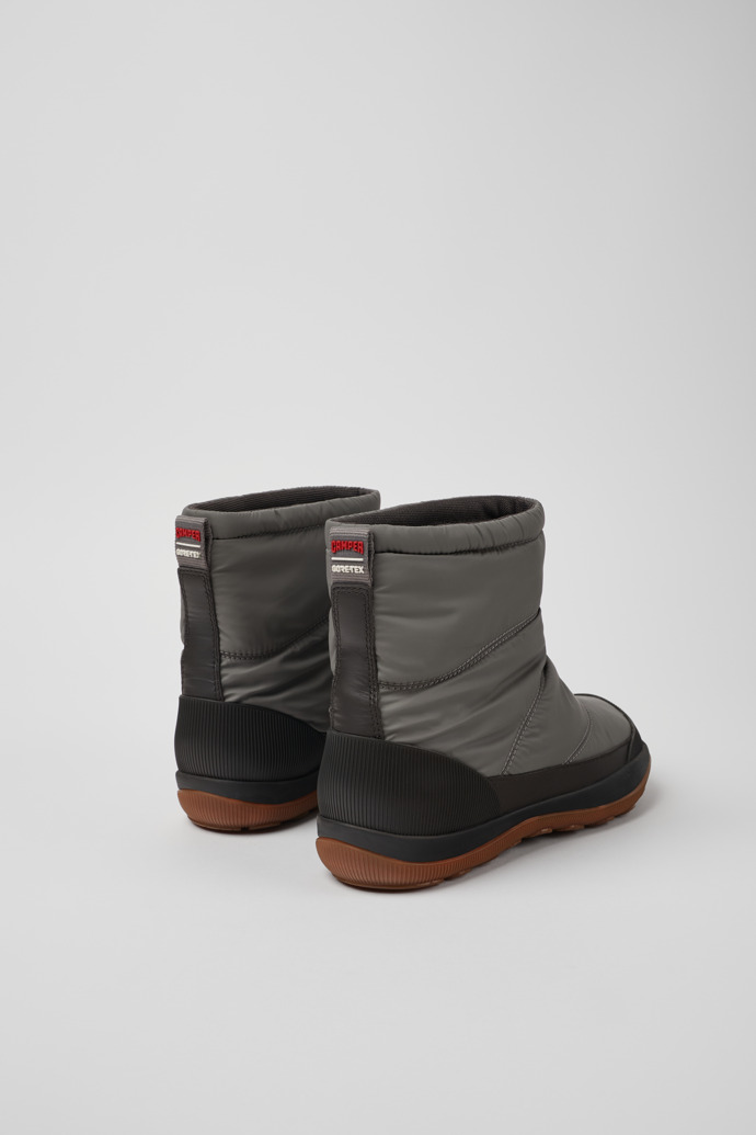 Back view of Peu Pista Gray Textile and Leather Boots for Women