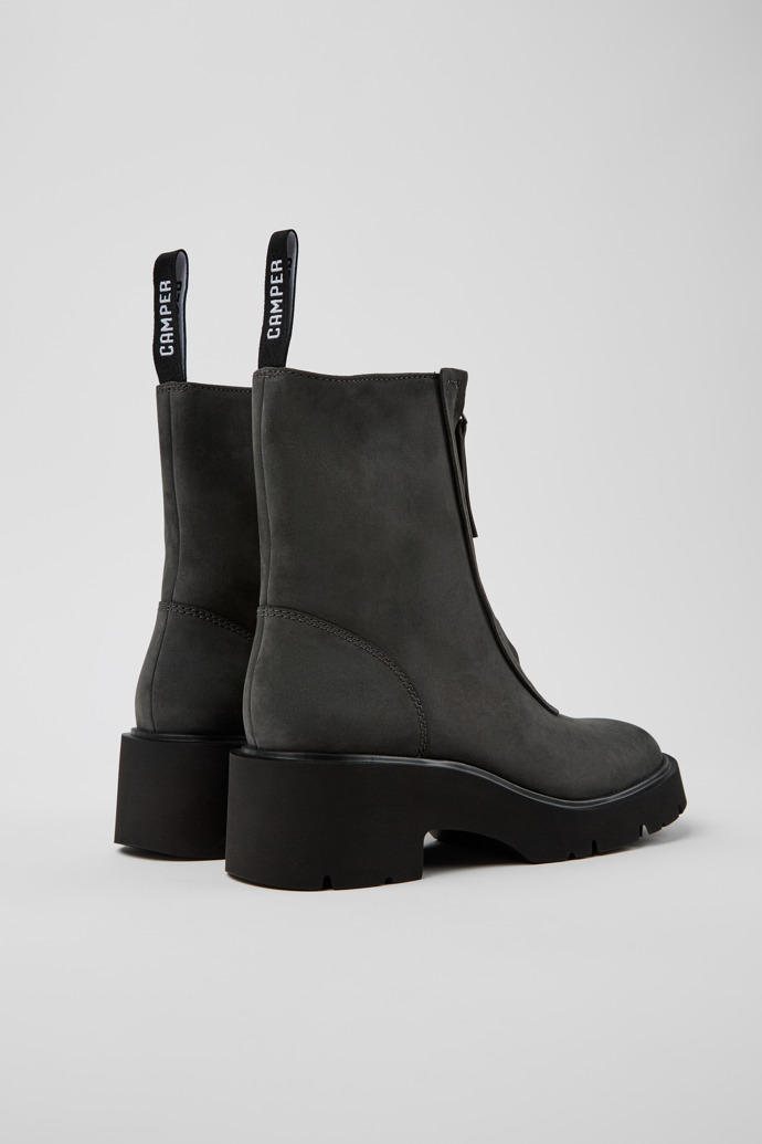 Milah Graue Mid-Boots aus Nubukleder für Damen.