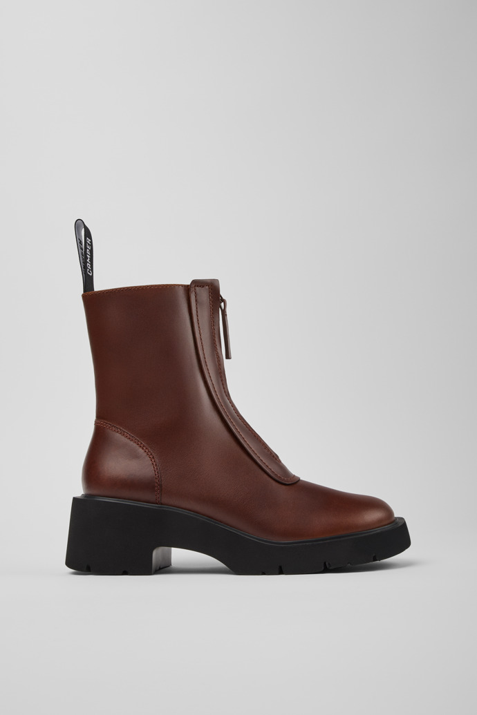 Milah Botas de media caña de piel marrón para mujer.