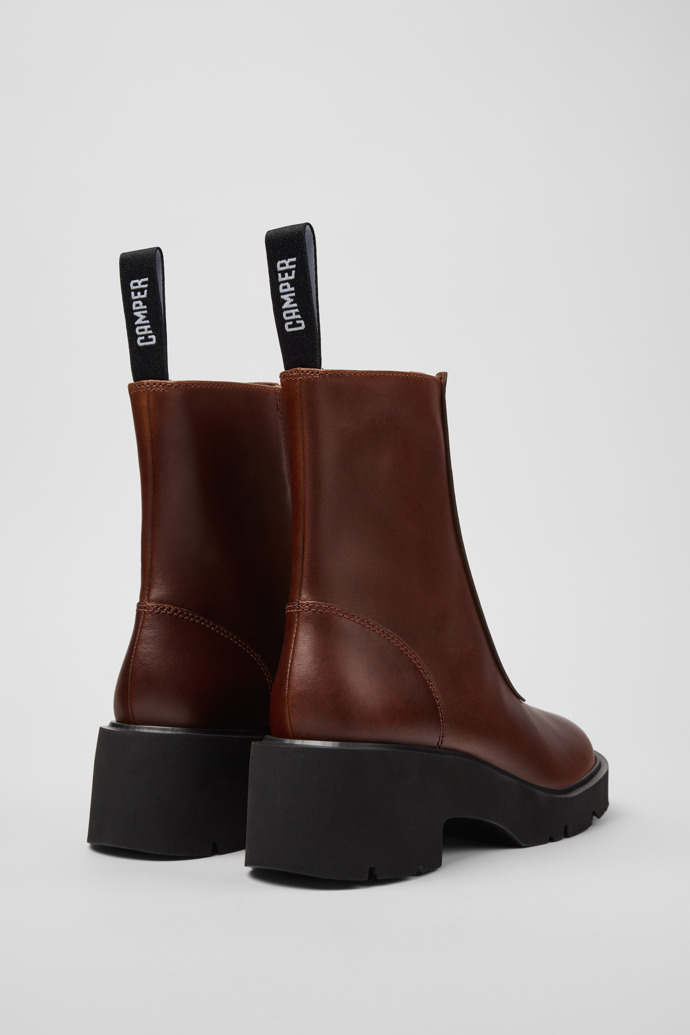 Milah Botas de media caña de piel marrón para mujer.