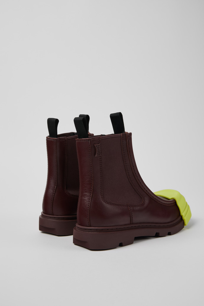 Back view of Junction Burgundy leather chelsea boots for women