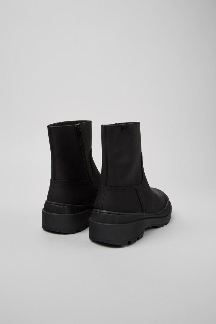 Back view of Brutus Trek Black nubuck boots for women