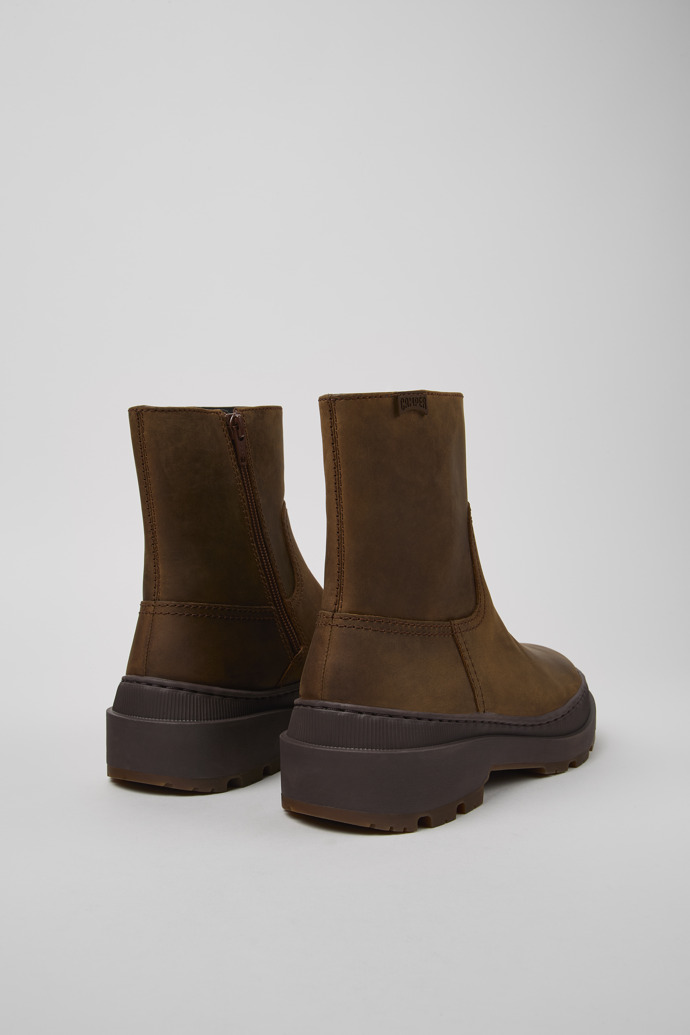 Back view of Brutus Trek MICHELIN Brown nubuck boots for women