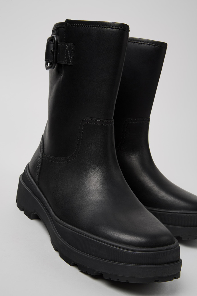 Close-up view of Brutus Trek MICHELIN Black nubuck boots for women