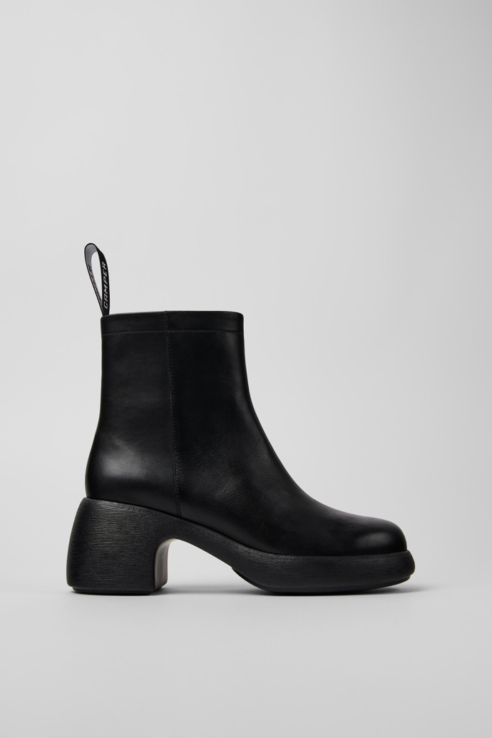 Side view of Thelma Black Leather Boots for Women