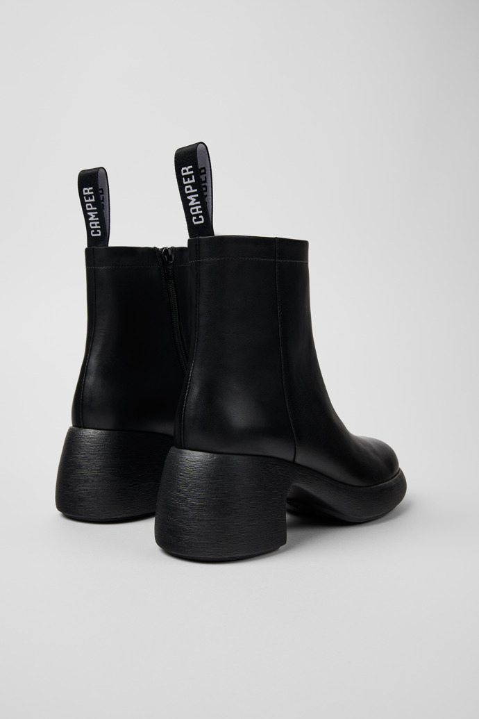 Back view of Thelma Black Leather Boots for Women